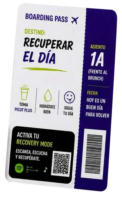 Boarding pass Picot Plus · Recuperar el día